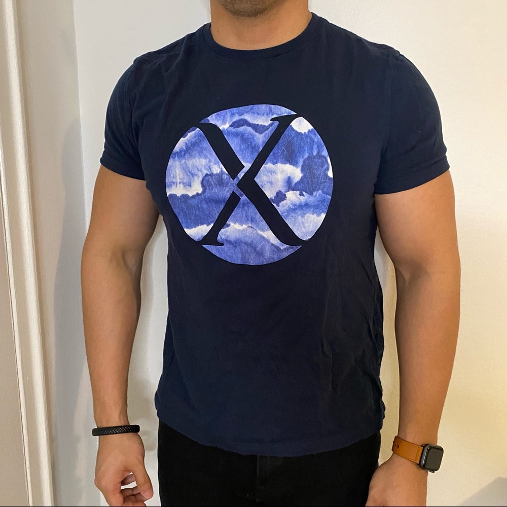 Express Navy Wave Logo Graphic T-Shirt